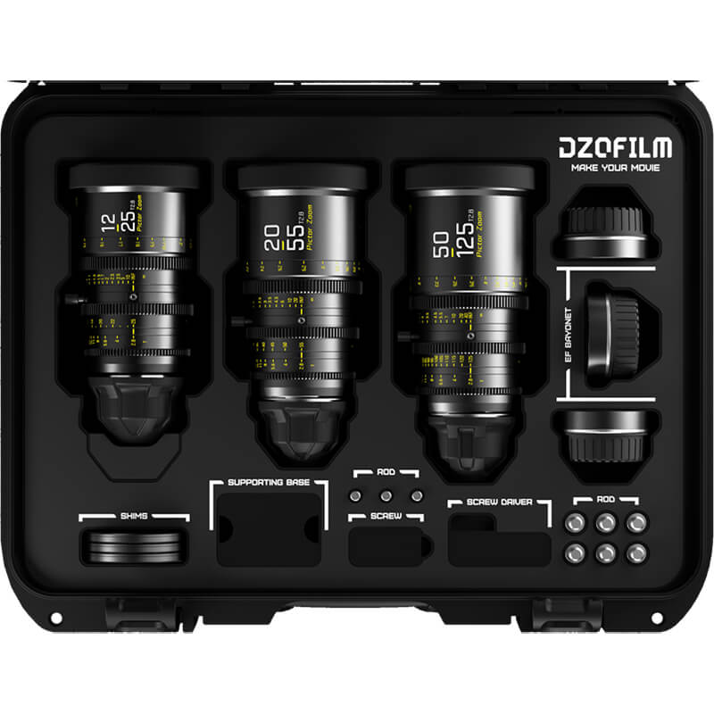 DZOFILM PICTOR ZOOM 3x Lens Bundle 12-25/20-55/50-125mm T2.9 PL | EF