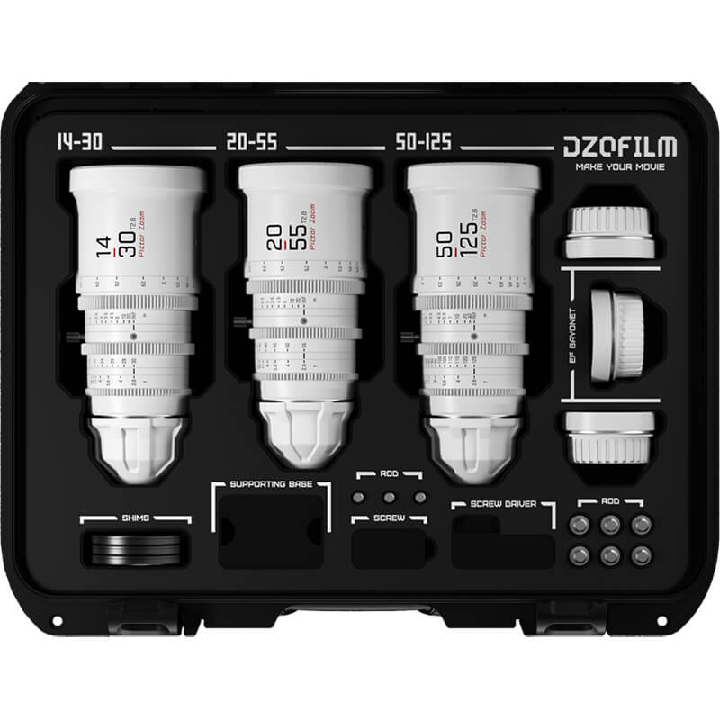 DZOFILM PICTOR ZOOM 3x Lens Bundle 14-30/20-55/50-125mm T2.9 PL | EF