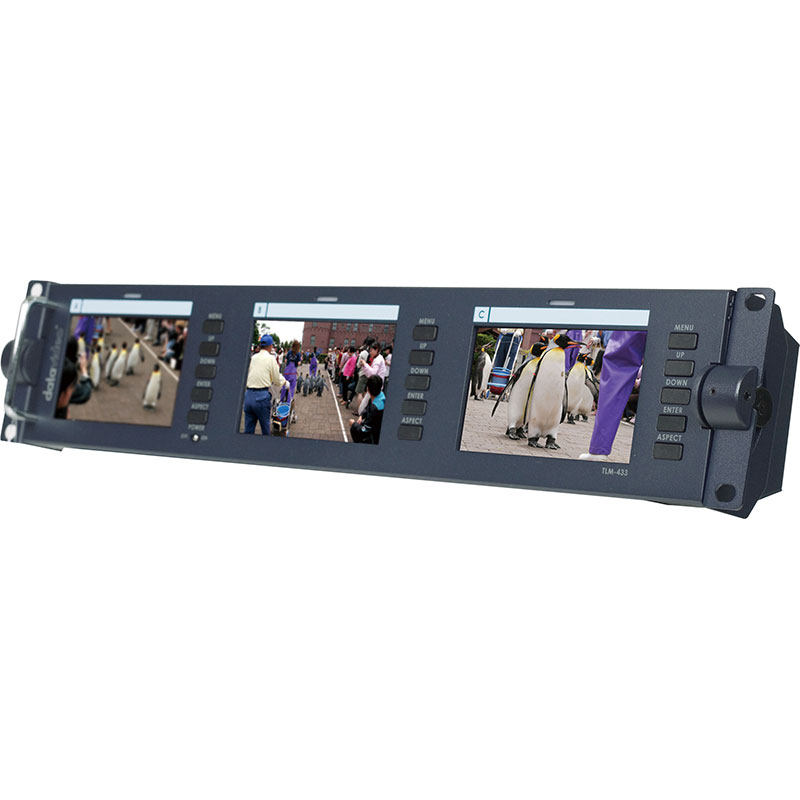 Rackmount Datavideo TLM-702 2 x 7" SD TFT LCD Dual Monitor 