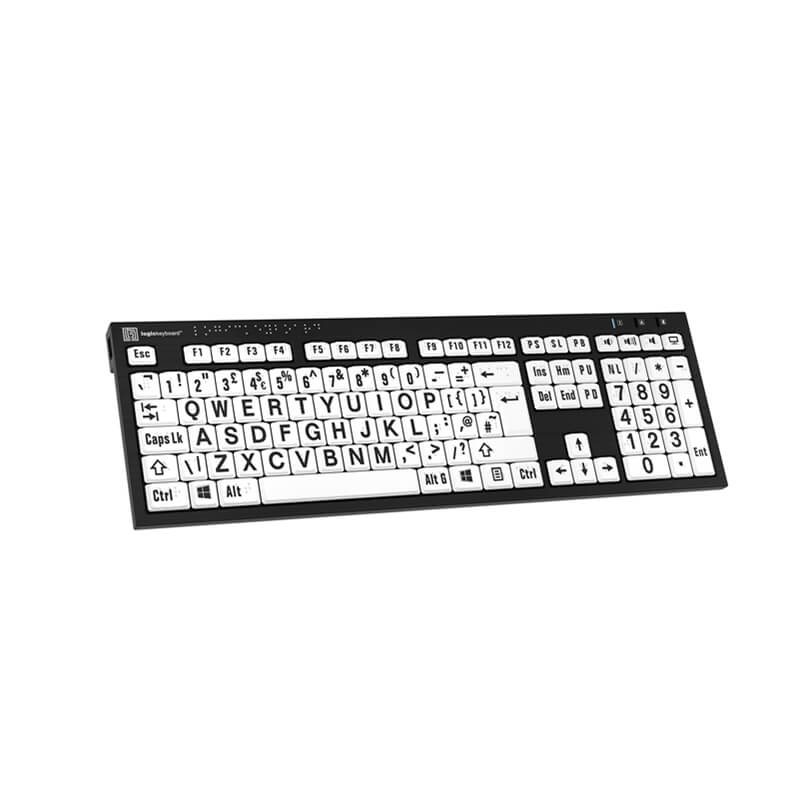 Logickeyboard Braille and Largeprint - PC Nero Keyboard