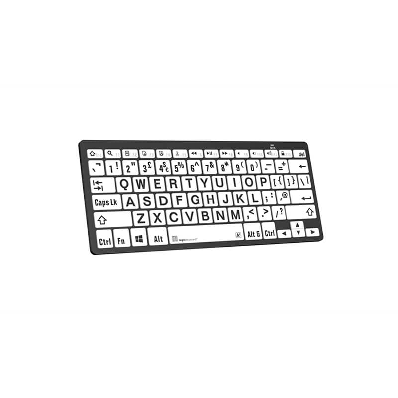 Logickeyboard LargePrint Black on White - PC Bluetooth Mini Keyboard
