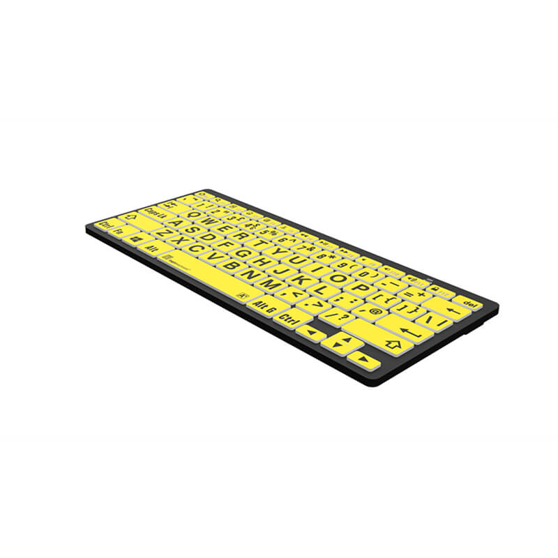 Logickeyboard LargePrint Black on Yellow - PC Bluetooth Mini Keyboard