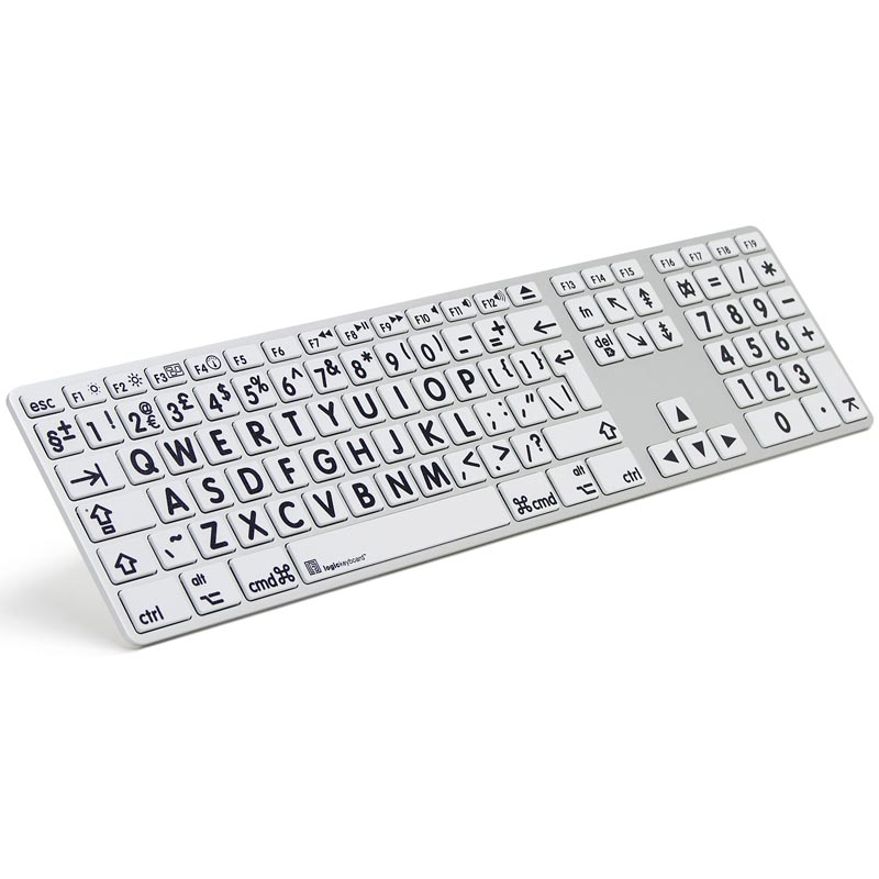 Logickeyboard XL Print - Black on White Apple Advance Line Keyboard