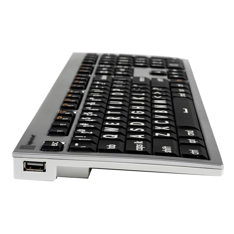 Logickeyboard XL Print - White on Black Mac Alba