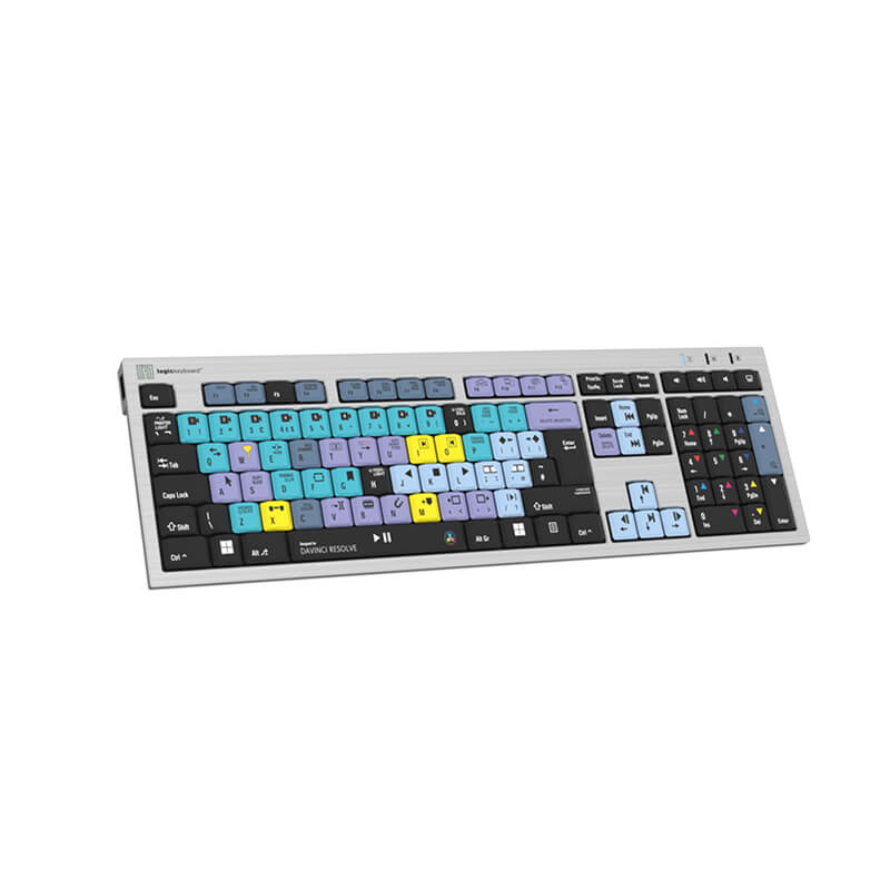 Logickeyboard DaVinci Resolve Silver Slimline Keyboard - Windows