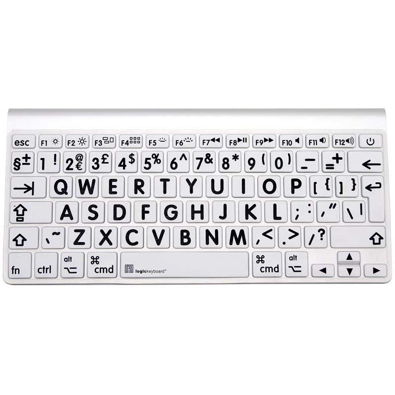 Logickeyboard XL Print LogicSkin Black on White Keyboard Cover