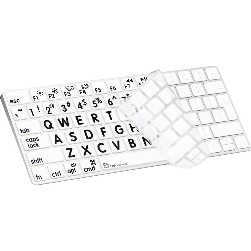 Logickeyboard XL Print - Black on White Apple Magic Wireless Keyboard Skin
