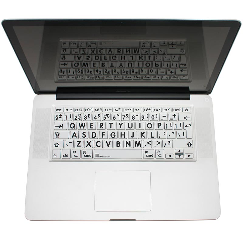 Logickeyboard XL Print LogicSkin Black on White Macbook Keyboard Cover