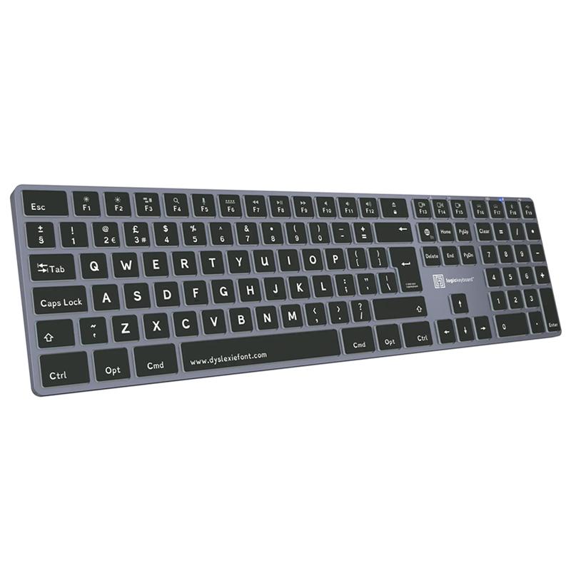 Logickeyboard Dyslexie TITAN Wireless Backlit Keyboard – Mac