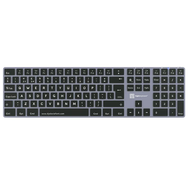 Logickeyboard Dyslexie TITAN Wireless Backlit Keyboard – Mac