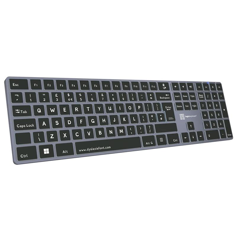 Logickeyboard Dyslexie TITAN Wireless Backlit Keyboard – Windows
