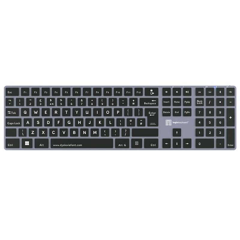 Logickeyboard Dyslexie TITAN Wireless Backlit Keyboard – Windows