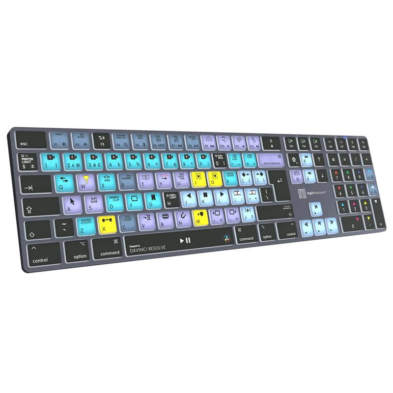 Logickeyboard DaVinci Resolve Classic layout TITAN Wireless Backlit Keyboard - Mac