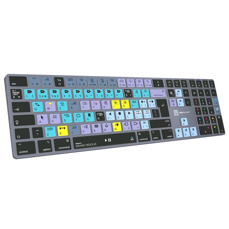 Logickeyboard DaVinci Resolve Classic layout TITAN Wireless Backlit Keyboard - Mac