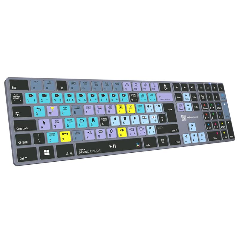 Logickeyboard DaVinci Resolve Classic layout TITAN Wireless Backlit Keyboard - Windows