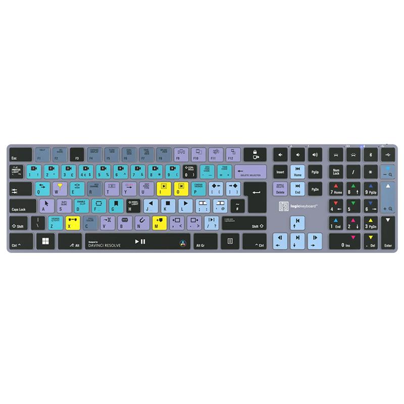 Logickeyboard DaVinci Resolve Classic layout TITAN Wireless Backlit Keyboard - Windows