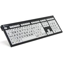 Logickeyboard XL Print NERO PC Slim Line Black on White Keyboard