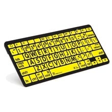 Logickeyboard XL Print - Black on Yellow Bluetooth Mini Keyboard