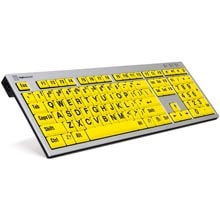 Logickeyboard XL Print PC Slim Line Black on Yellow Keyboard